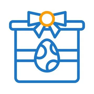 Gift egg icon duocolor blue orange colour easter symbol illustration. Stock Illustration