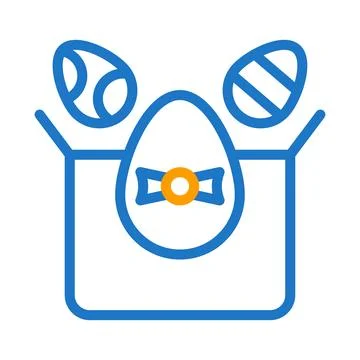 Gift egg icon duocolor blue orange colour easter symbol illustration. Stock Illustration