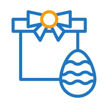 Gift egg icon duocolor blue orange colour easter symbol illustration. Stock Illustration
