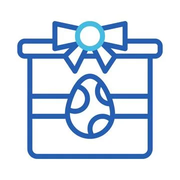 Gift egg icon duocolor blue colour easter symbol illustration. 스톡 일러스트