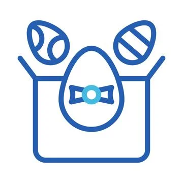 Gift egg icon duocolor blue colour easter symbol illustration. Stock Illustration