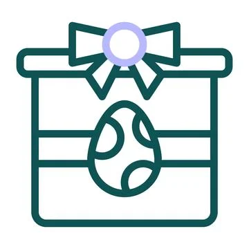 Gift egg icon duocolor green purple colour easter symbol illustration. Stock Illustration