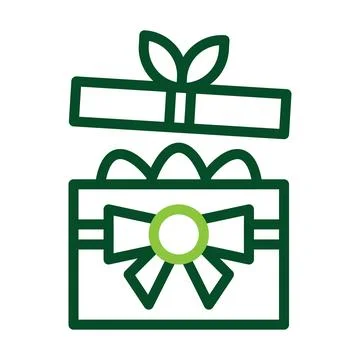Gift egg icon duocolor green colour easter symbol illustration. Stock Illustration