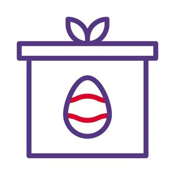 Gift egg icon duocolor red purple colour easter symbol illustration. Stock Illustration
