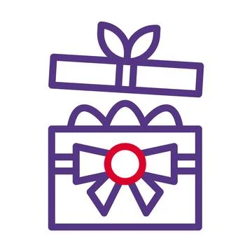 Gift egg icon duocolor red purple colour easter symbol illustration. Stock Illustration