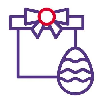 Gift egg icon duocolor red purple colour easter symbol illustration. Stock Illustration