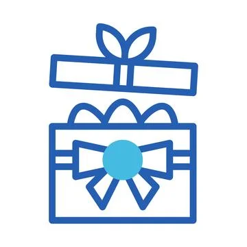 Gift egg icon duotone blue style easter illustration vector element and sym.. Stock Illustration