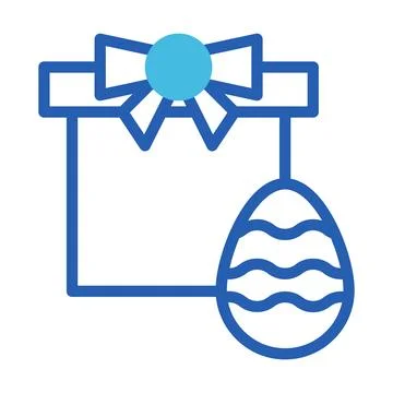 Gift egg icon duotone blue style easter illustration vector element and sym.. Stock Illustration