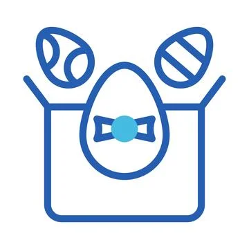 Gift egg icon duotone blue style easter illustration vector element and sym.. Stock Illustration