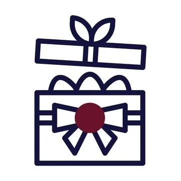 Gift egg icon duotone maroon navy colour easter symbol illustration. Stock Illustration