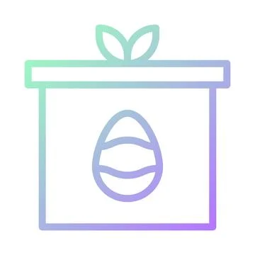 Gift egg icon gradient green purple colour easter symbol illustration. Stock Illustration