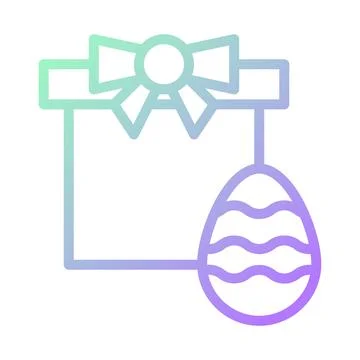 Gift egg icon gradient green purple colour easter symbol illustration. Stock Illustration