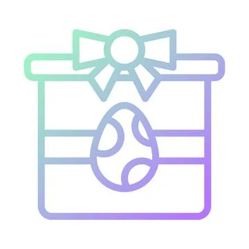 Gift egg icon gradient green purple colour easter symbol illustration. Stock Illustration
