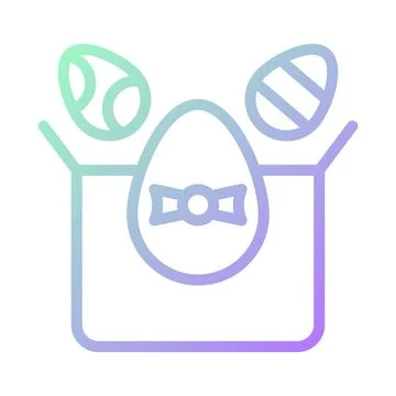 Gift egg icon gradient green purple colour easter symbol illustration. Stock Illustration