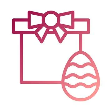 Gift egg icon gradient red white easter illustration Illustrazione stock