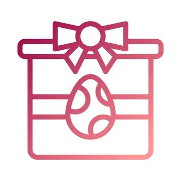 Gift egg icon gradient red white easter illustration 스톡 일러스트
