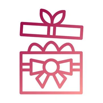 Gift egg icon gradient red white easter illustration Stock Illustration