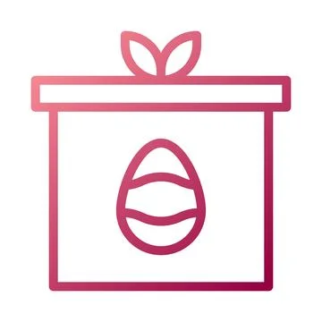 Gift egg icon gradient white red colour easter symbol illustration. 스톡 일러스트