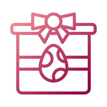 Gift egg icon gradient white red colour easter symbol illustration. Stock Illustration