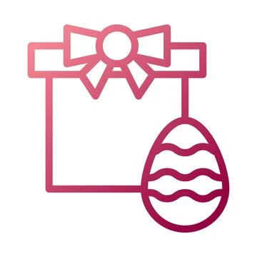 Gift egg icon gradient white red colour easter symbol illustration. Illustrazione stock