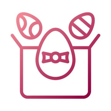 Gift egg icon gradient white red colour easter symbol illustration. Illustrazione stock
