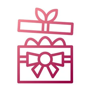 Gift egg icon gradient white red colour easter symbol illustration. Stock Illustration