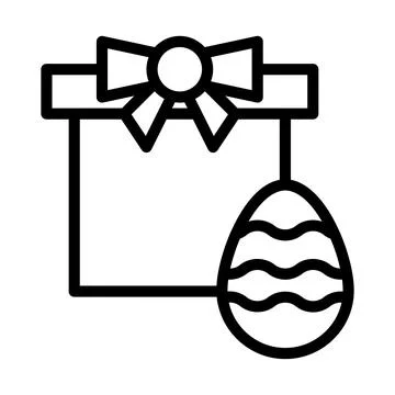 Gift egg icon outline style easter illustration vector element and symbol p.. Illustrazione stock