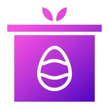 Gift egg icon solid gradient purple pink colour easter symbol illustration. Stock Illustration