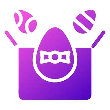 Gift egg icon solid gradient purple pink colour easter symbol illustration. Stock Illustration