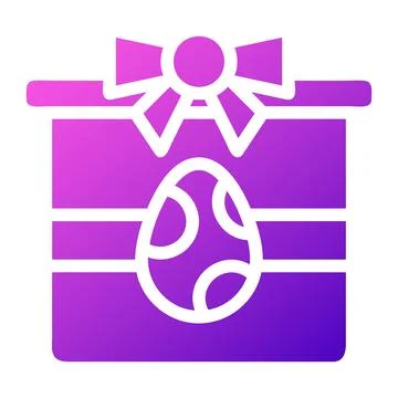 Gift egg icon solid gradient purple pink colour easter symbol illustration. Stock Illustration
