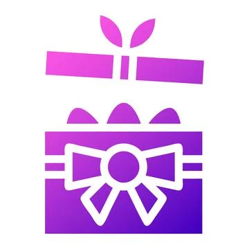 Gift egg icon solid gradient purple pink colour easter symbol illustration. イラスト素材