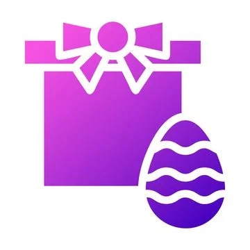Gift egg icon solid gradient purple pink colour easter symbol illustration. 스톡 일러스트