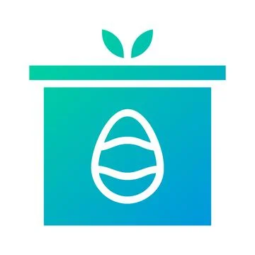 Gift egg icon solid gradient green blue colour easter symbol illustration. イラスト素材