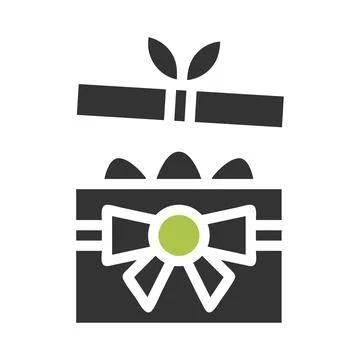 Gift egg icon solid green grey colour easter symbol illustration. Stock Illustration