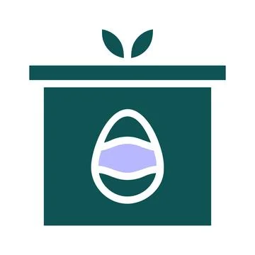 Gift egg icon solid green purple colour easter symbol illustration. イラスト素材
