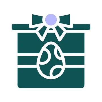 Gift egg icon solid green purple colour easter symbol illustration. Stock Illustration