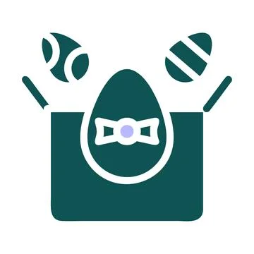 Gift egg icon solid green purple colour easter symbol illustration. Stock Illustration