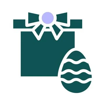Gift egg icon solid green purple colour easter symbol illustration. Stock Illustration