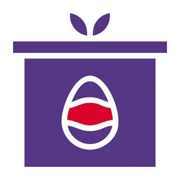 Gift egg icon solid red purple style easter illustration vector element and.. Stock Illustration
