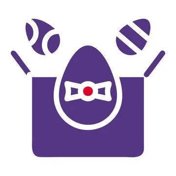 Gift egg icon solid red purple style easter illustration vector element and.. イラスト素材