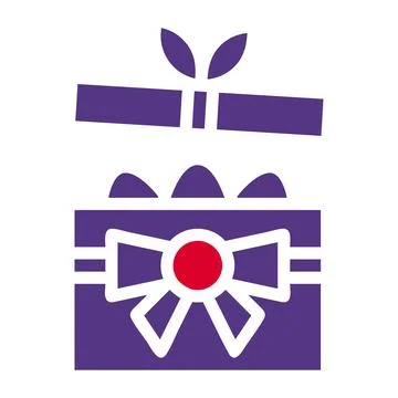 Gift egg icon solid red purple style easter illustration vector element and.. Stock Illustration