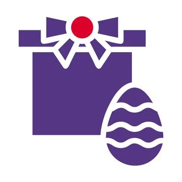 Gift egg icon solid red purple style easter illustration vector element and.. イラスト素材