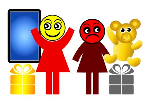 Gift expectations of kids Illustrazione stock