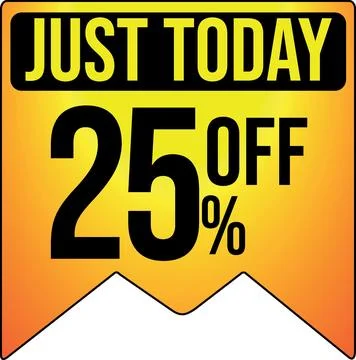Gift flag, 25 off, twenty-five percent off, promotional icons Stock Illustration