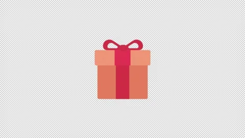 Gift Flat Icon Stock Footage 205060762