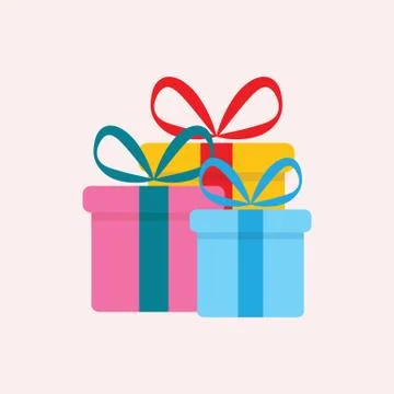 Gift flat vector gifts sign Stock Illustration