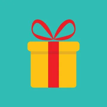 Gift flat vector gifts sign Stock Illustration