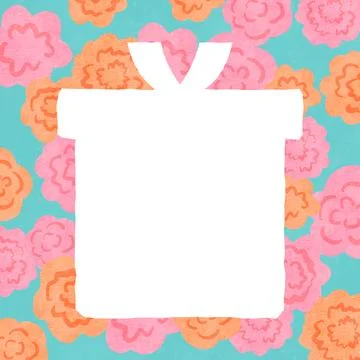 Gift frame of carnation flowers Stock Illustration