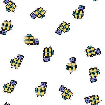 Gift free shipping vector seamless pattern Stockillustratie