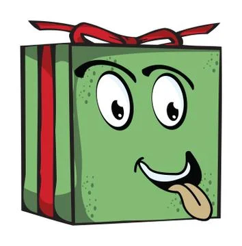 Gift  funny expression characters Stock Illustration